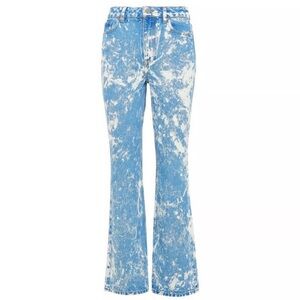 Ganni Blue and White Flare Jeans